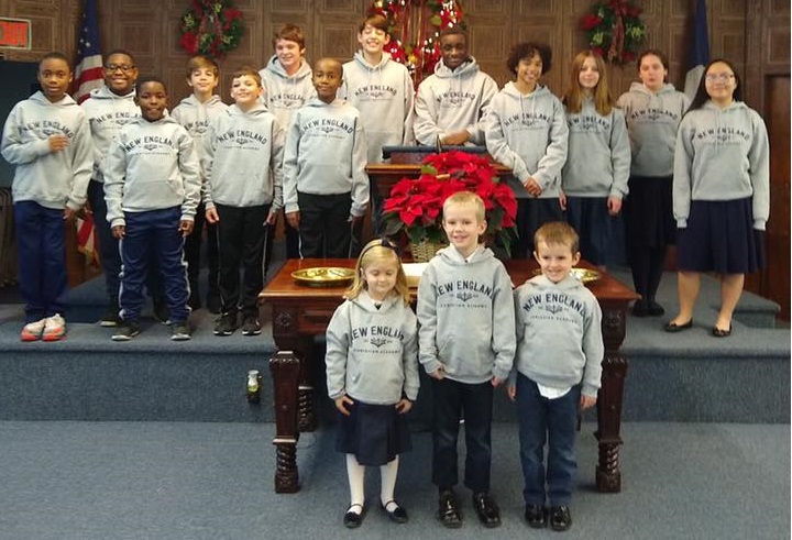 New England Christian Academy students in chapel